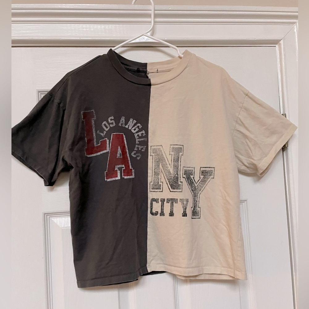 NY/LA Cropped T-Shirt Women’s Size Small